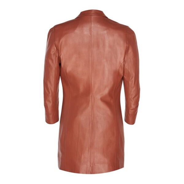 Blazer de mujer de doble botonadura en piel auténtica. - Imagen 5