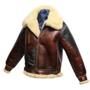 Chaqueta de invierno para hombre de piel de oveja con pelo, tipo B-3
