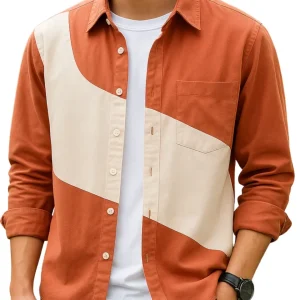 Camisa bicolor de algodón