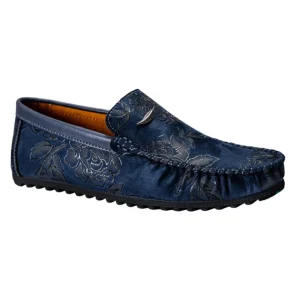 Mocasines de piel con estampado floral
