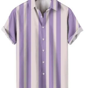 Camisa de verano de manga corta a rayas