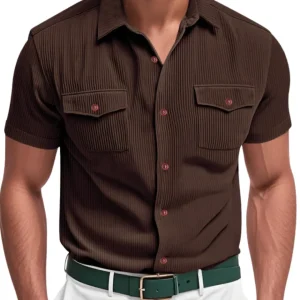 Camisa elegante de pana para hombre