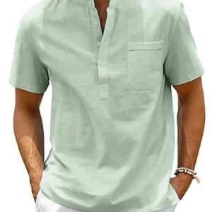 Camisa elegante de algodón y lino