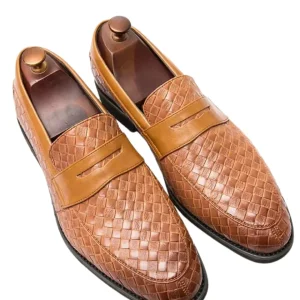 Mocasines elegantes de tejido trenzado