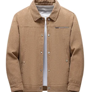 Elegante chaqueta de pana abrigada