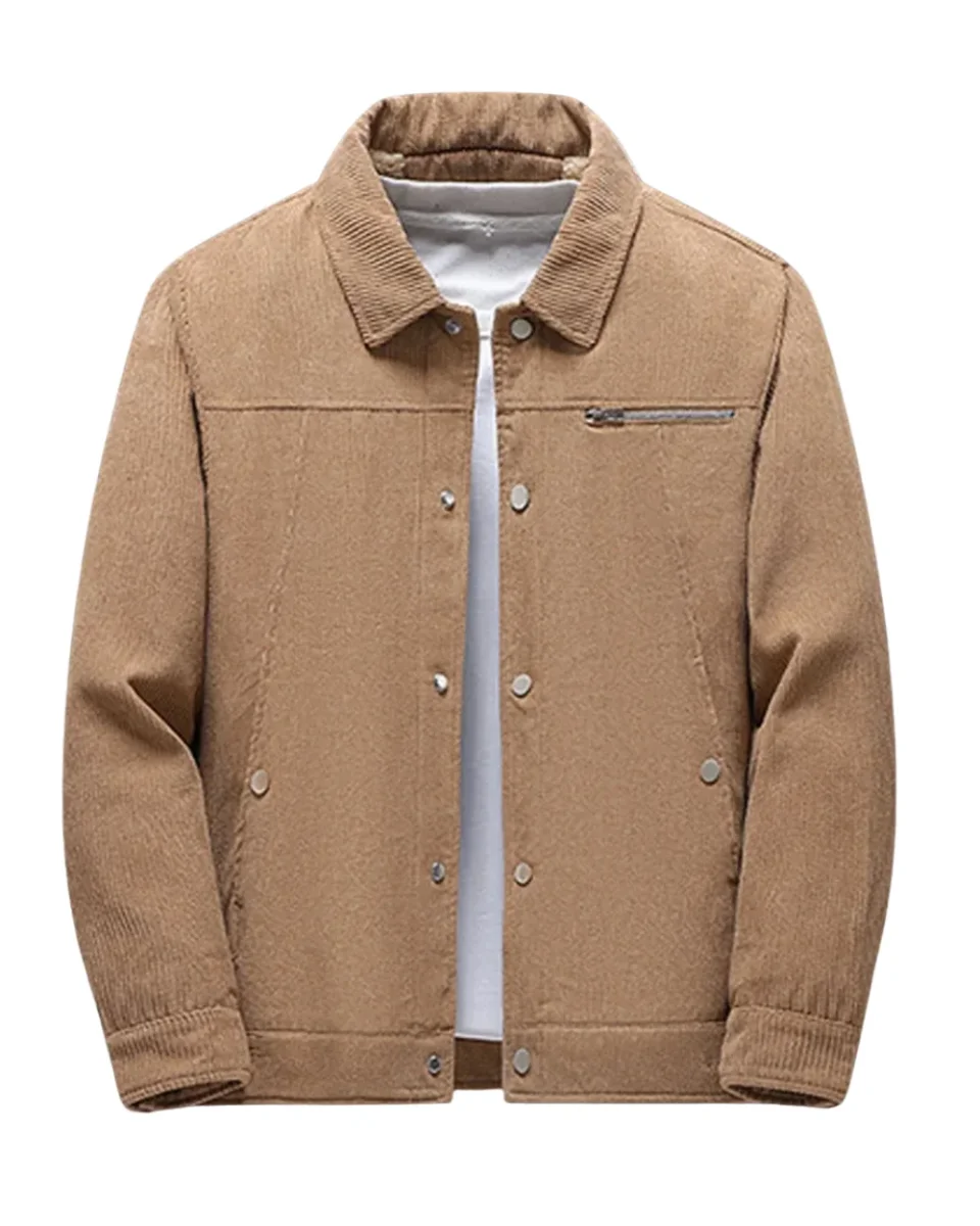 Elegante chaqueta de pana abrigada