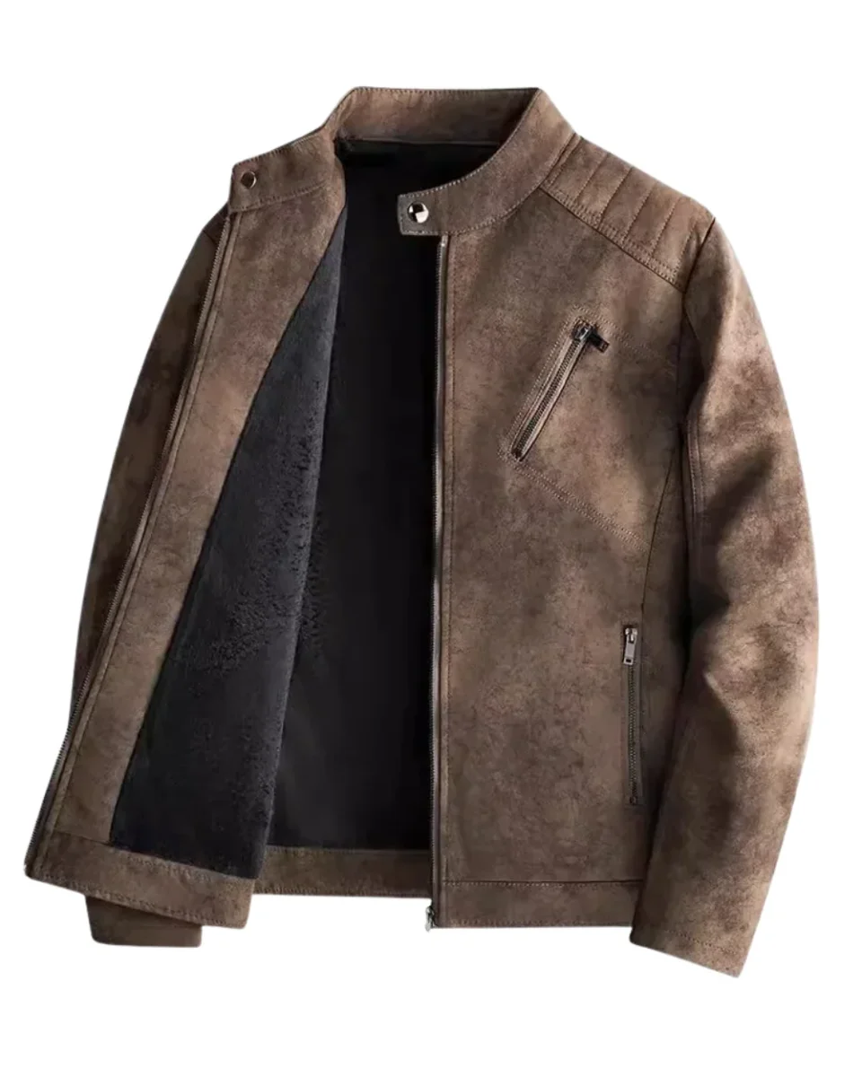 Elegante chaqueta de cuero con forro polar - Imagen 2