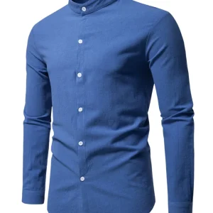 Camisa de algodón con cuello alto