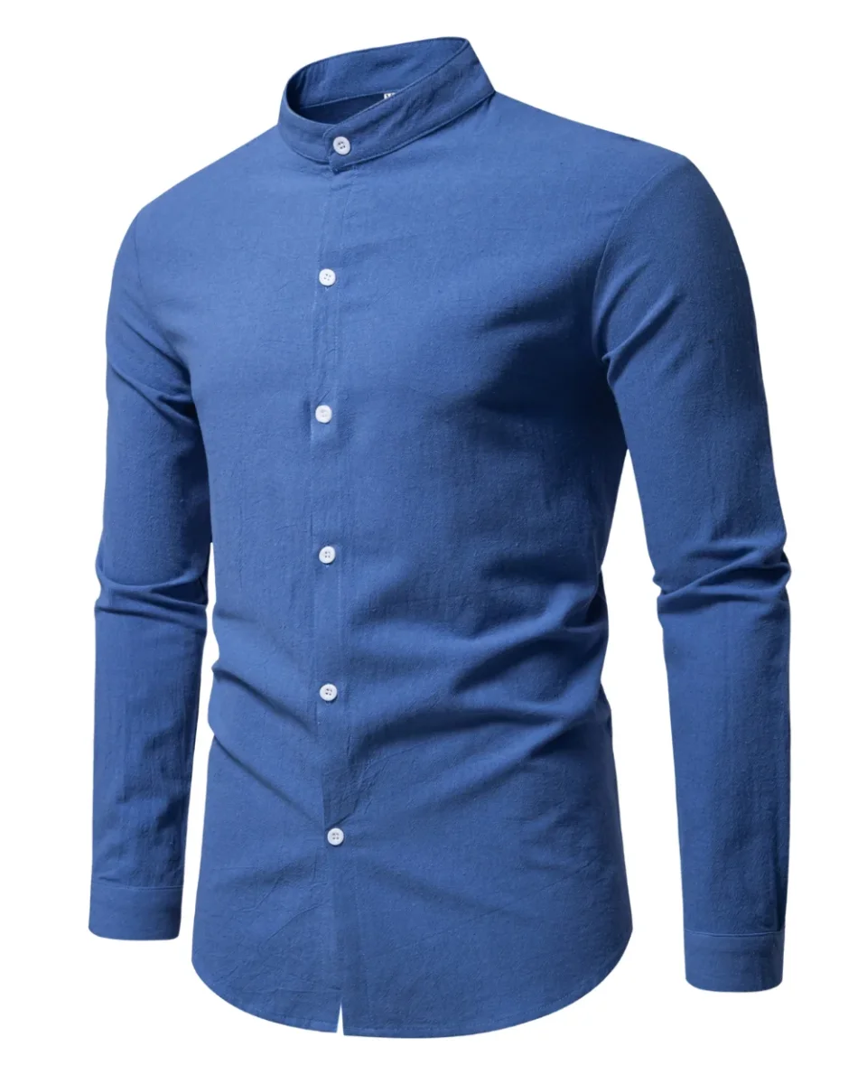 Camisa de algodón con cuello alto - Imagen 2