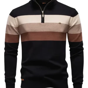 Elegante jersey de algodón con cremallera