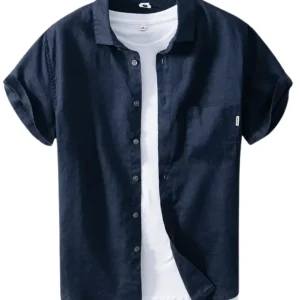 Camisa informal de lino para hombre