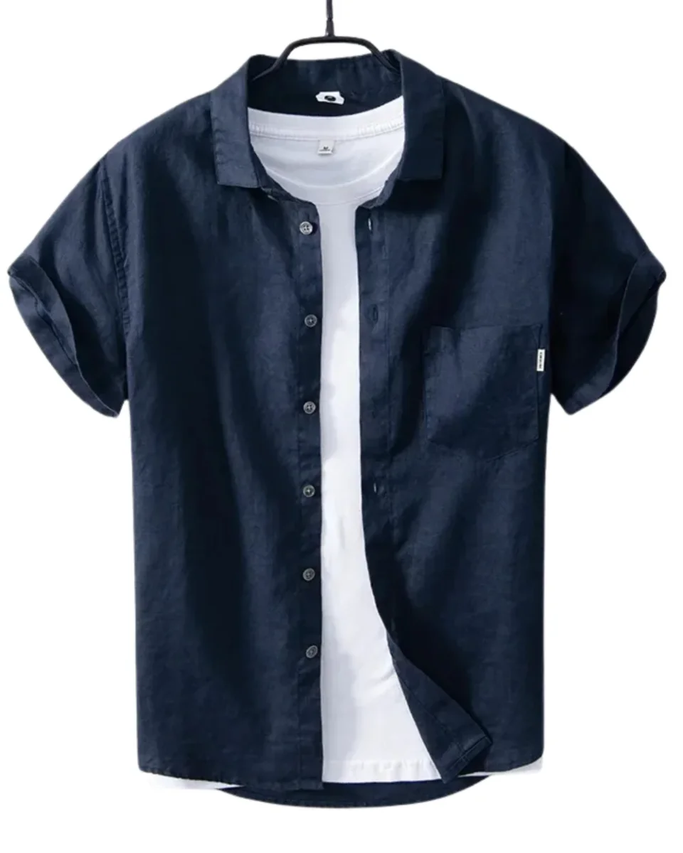 Camisa informal de lino para hombre - Imagen 2