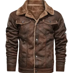 Elegante chaqueta de piel con forro polar