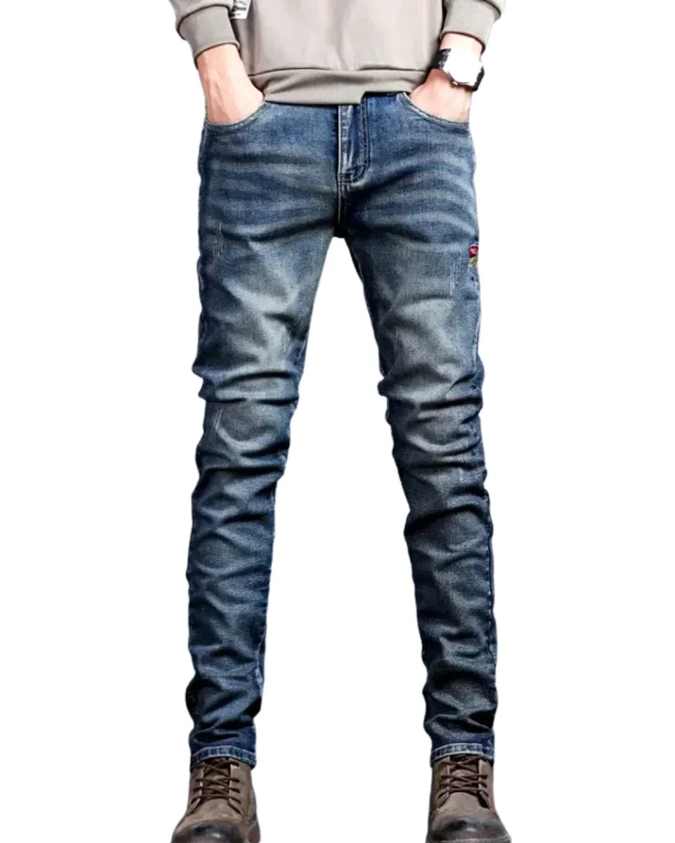 Vaqueros de denim de corte ajustado