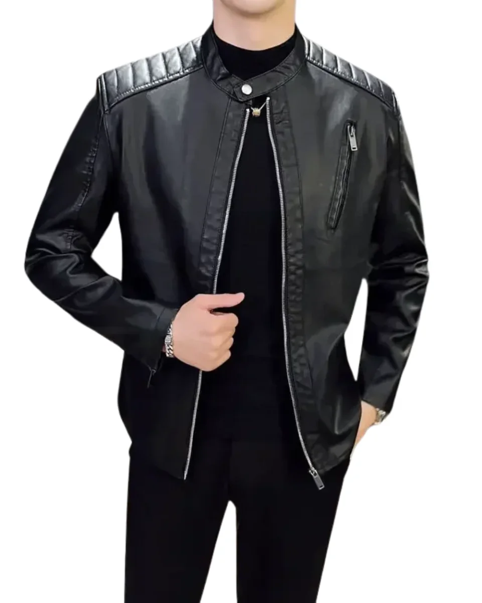 Chaqueta de cuero elegante