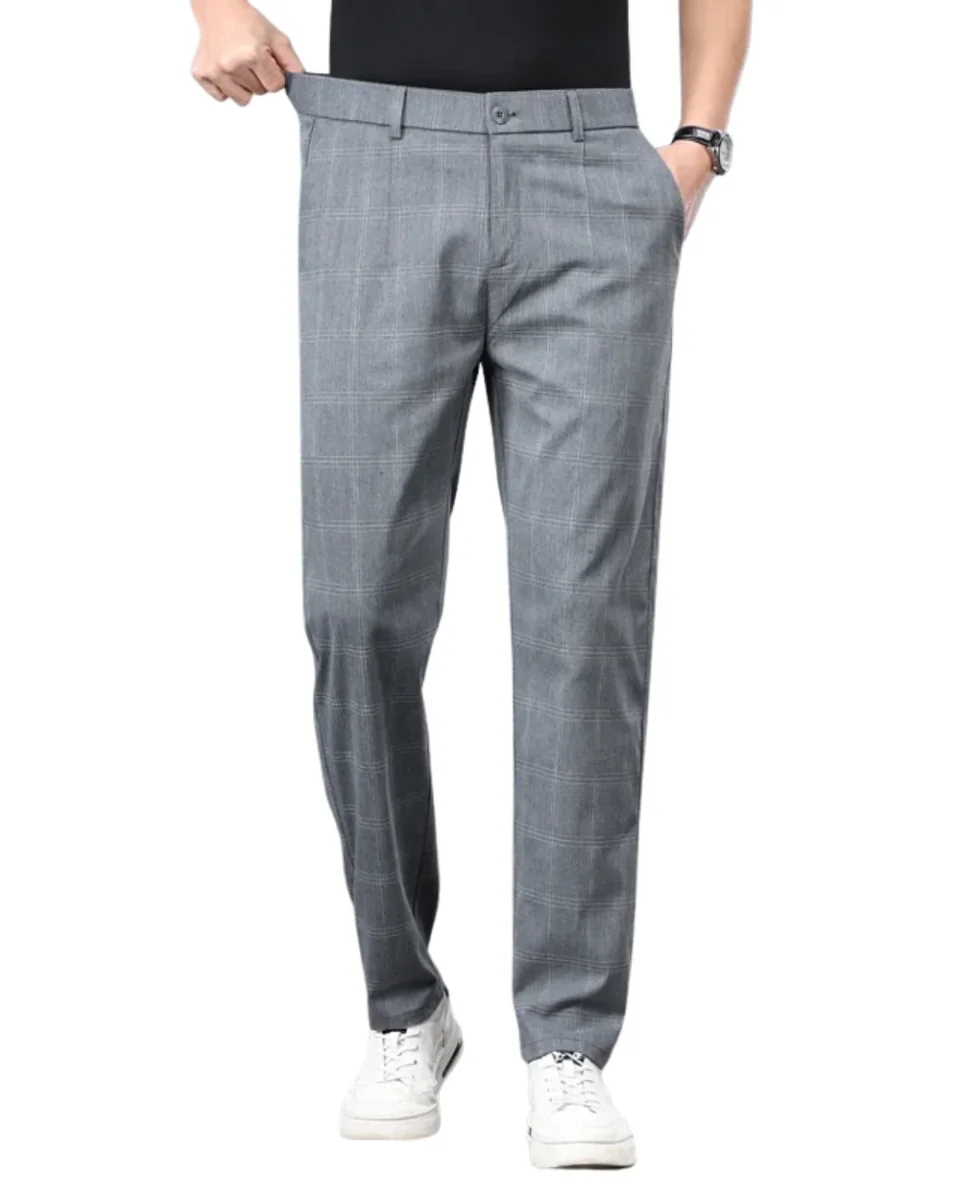 Pantalones elásticos a cuadros - Imagen 2