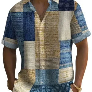 Camisa elegante de patchwork