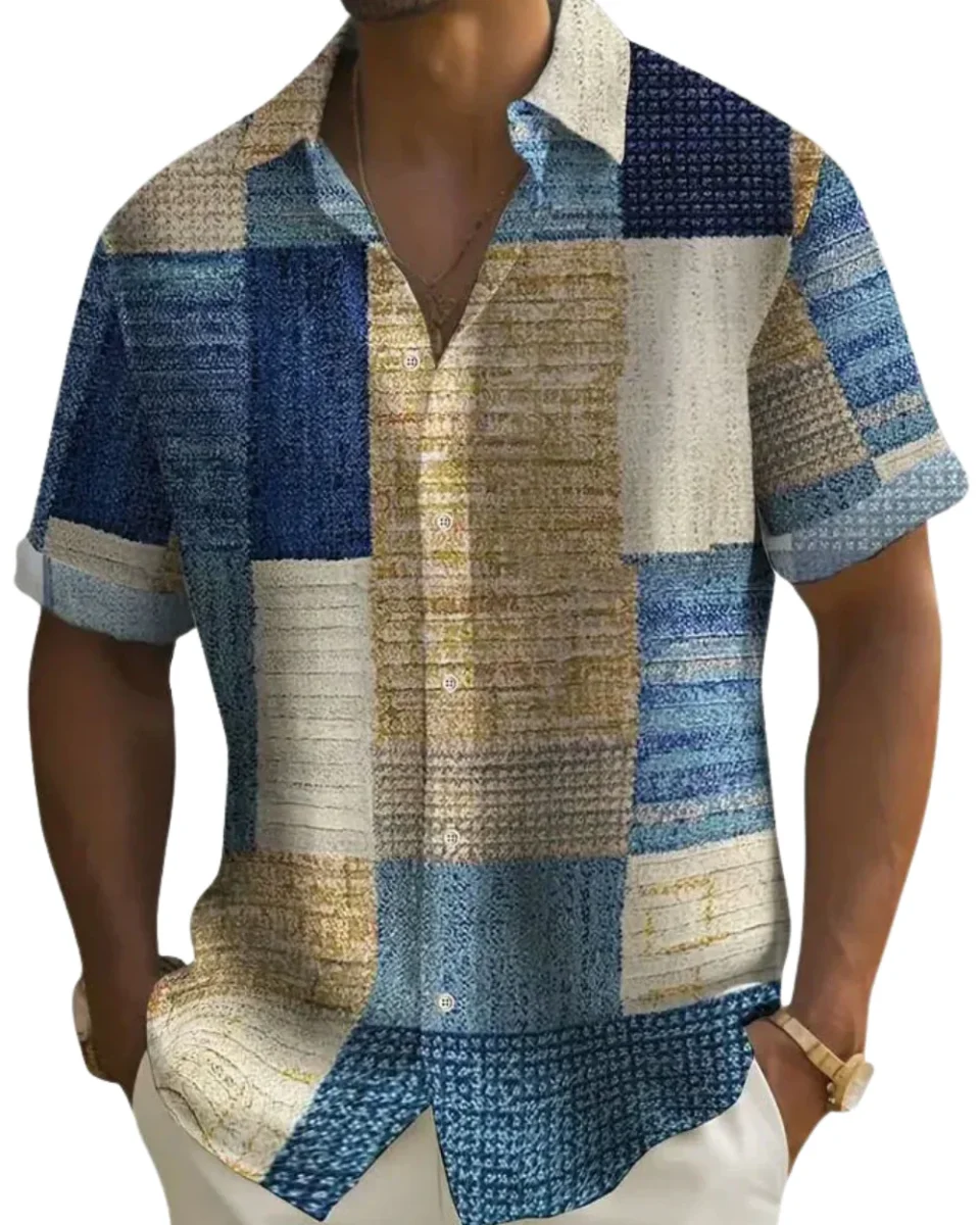 Camisa elegante de patchwork - Imagen 2