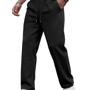 Pantalones elegantes de punto tipo gofre