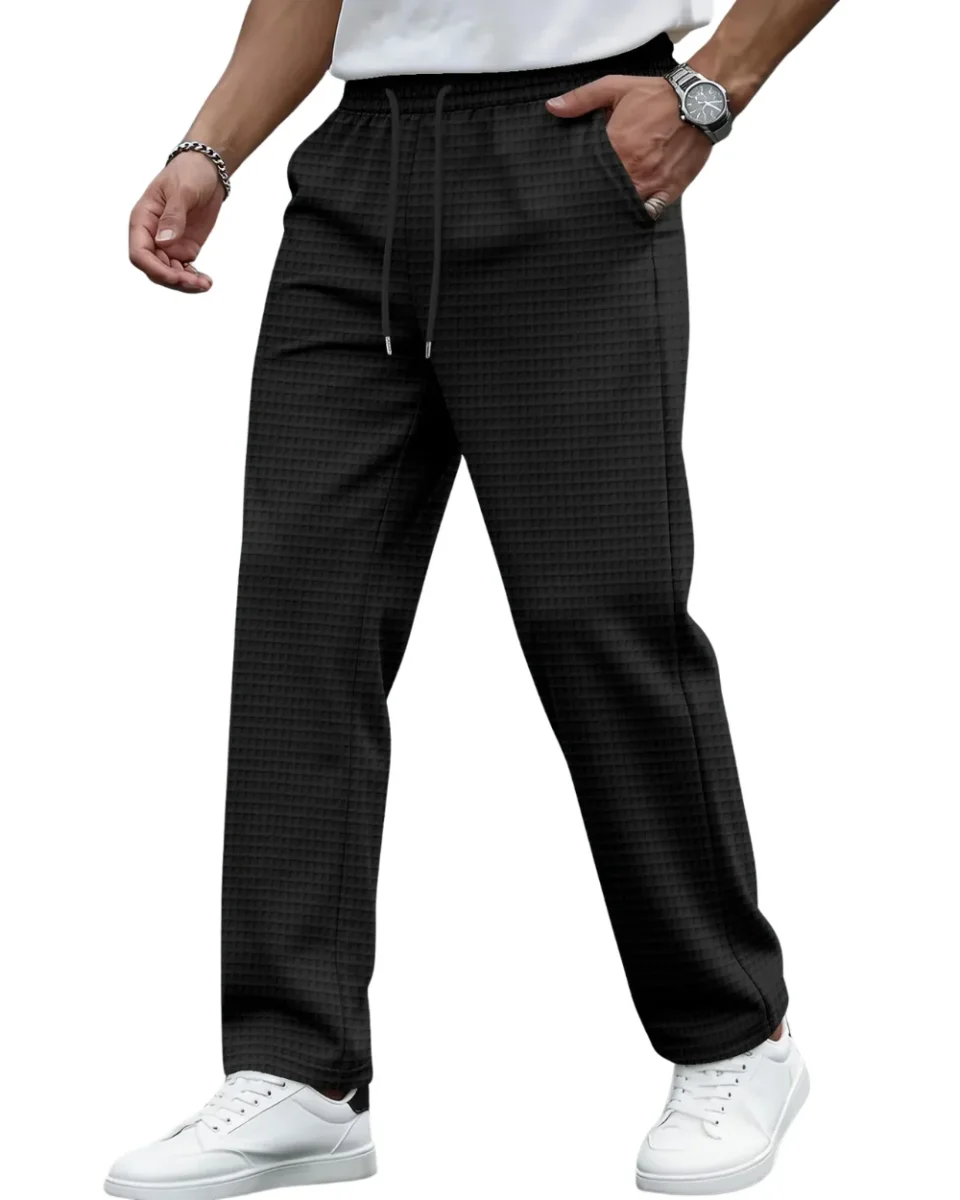 Pantalones elegantes de punto tipo gofre - Imagen 2