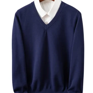 Elegante jersey de cachemira con cuello en V