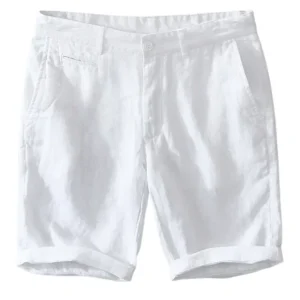 Pantalones cortos elegantes de lino de primera calidad