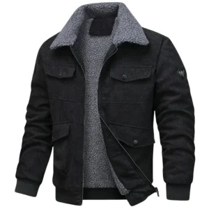Elegante chaqueta de forro polar de pana