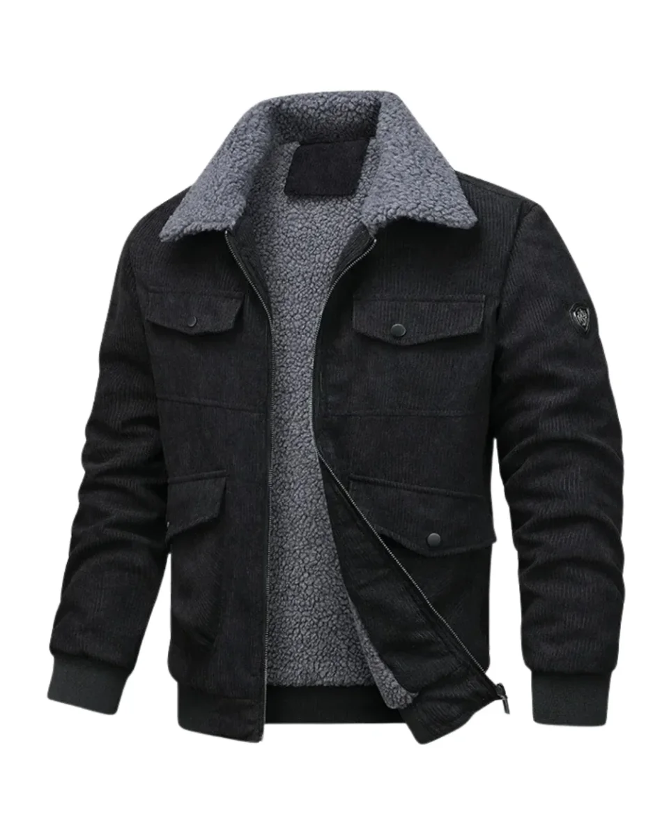 Elegante chaqueta de forro polar de pana - Imagen 2