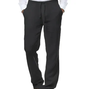 Pantalones elegantes de algodón y lino