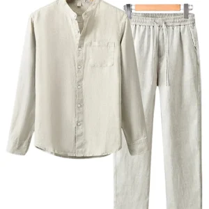 Elegante juego de ropa de cama de lino