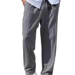 Pantalones informales de algodón y lino