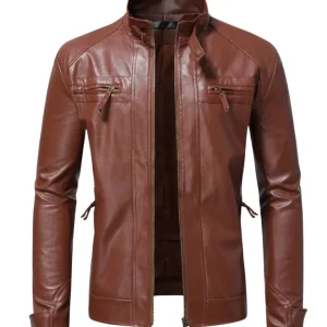 Chaqueta de cuero elegante para hombre
