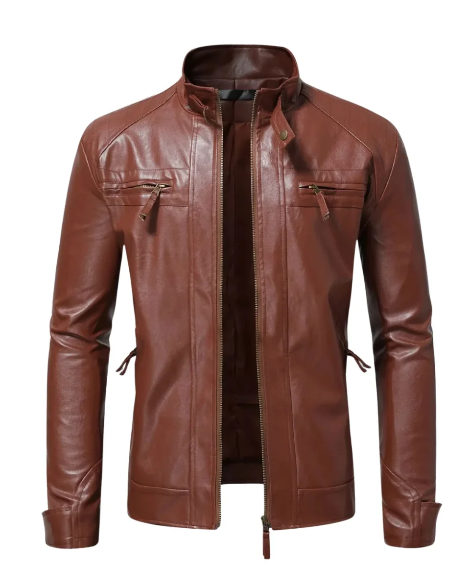 Chaqueta de cuero elegante para hombre