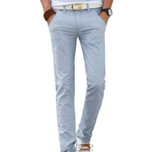 Pantalones de lino de corte ajustado