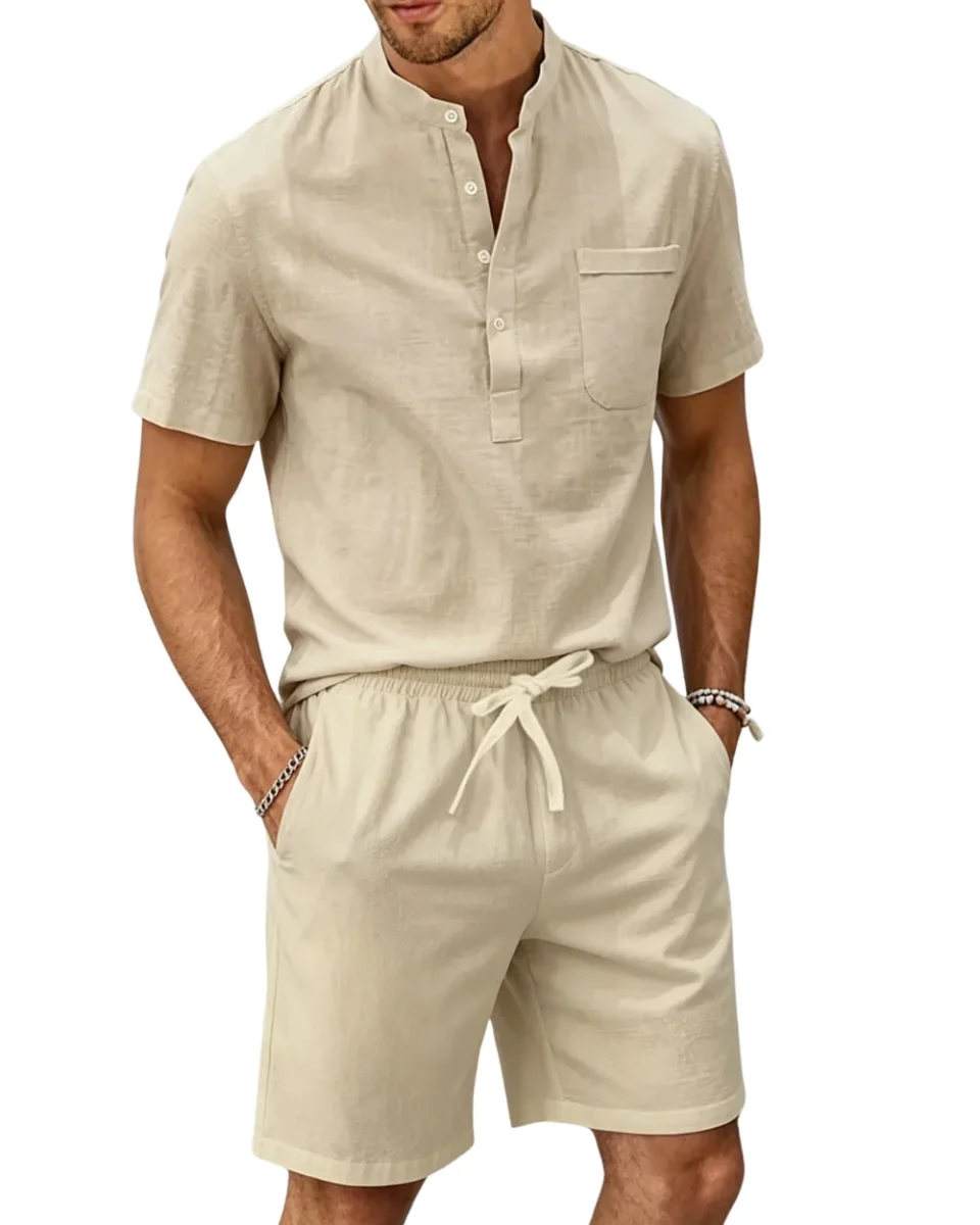 Elegante juego de ropa de cama de algodón y lino - Imagen 2