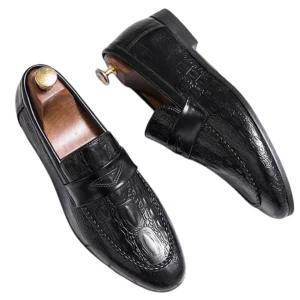 Mocasines de boda elegantes de piel