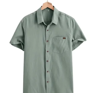 Camisa informal de algodón de manga corta