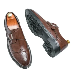 Zapatos elegantes de cuero tipo «borgue»