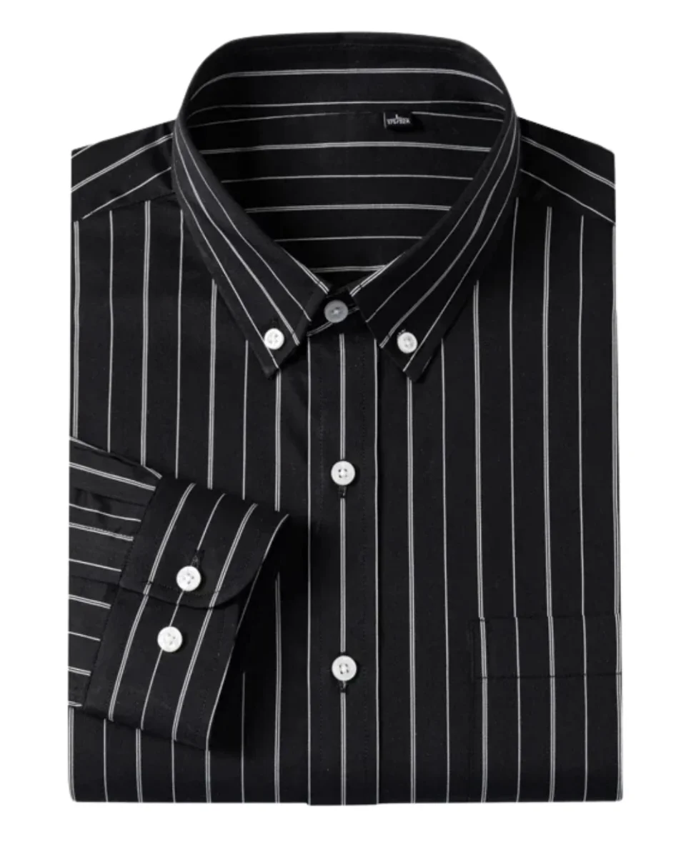 Camisa elegante de algodón a rayas