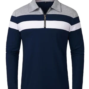 Elegante jersey con cremallera y rayas