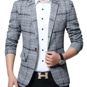 Elegante chaqueta a cuadros