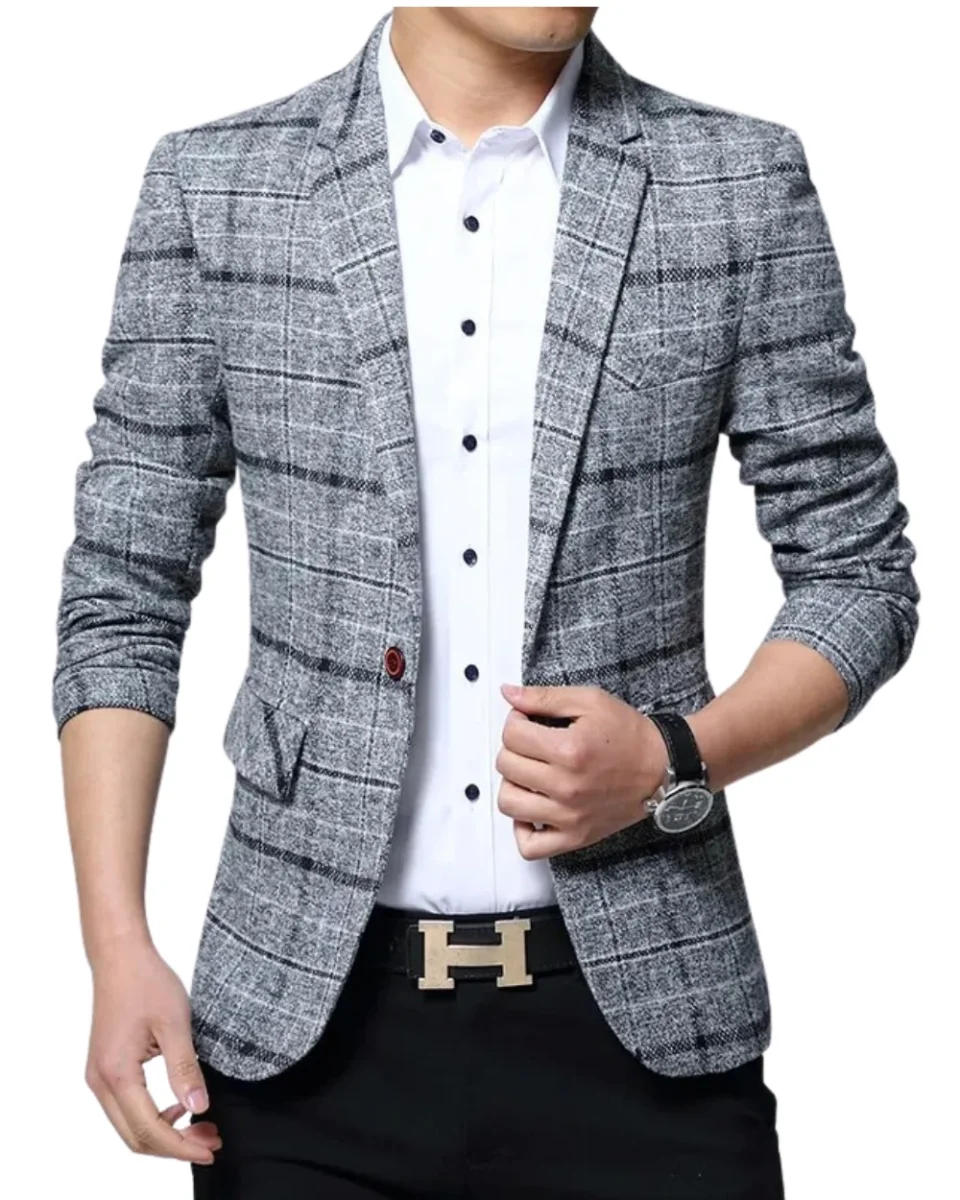 Elegante chaqueta a cuadros