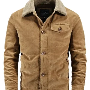 Elegante chaqueta de algodón acolchada y cálida