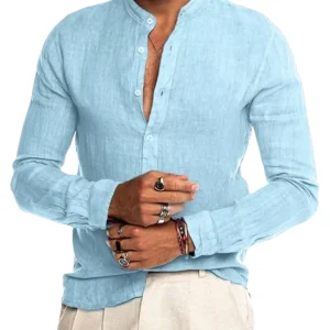 Camisa de algodón y lino