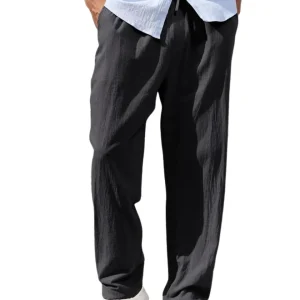 Pantalones informales de algodón y lino