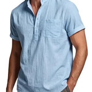 Camisa de algodón y lino