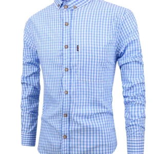 Elegante camisa de algodón a cuadros