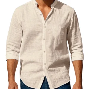Camisa de verano de algodón y lino