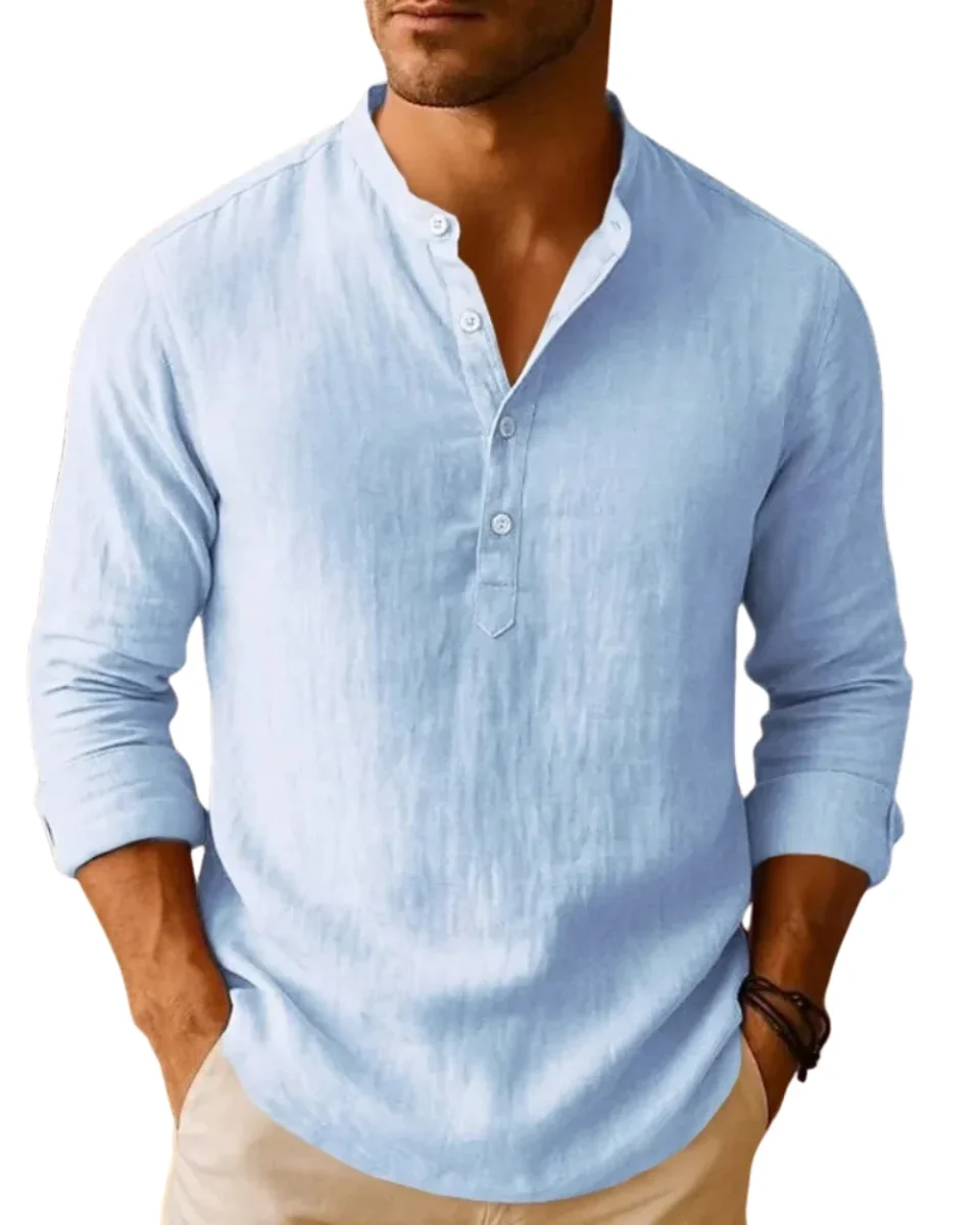 Elegantes camisas de playa de lino - Imagen 2