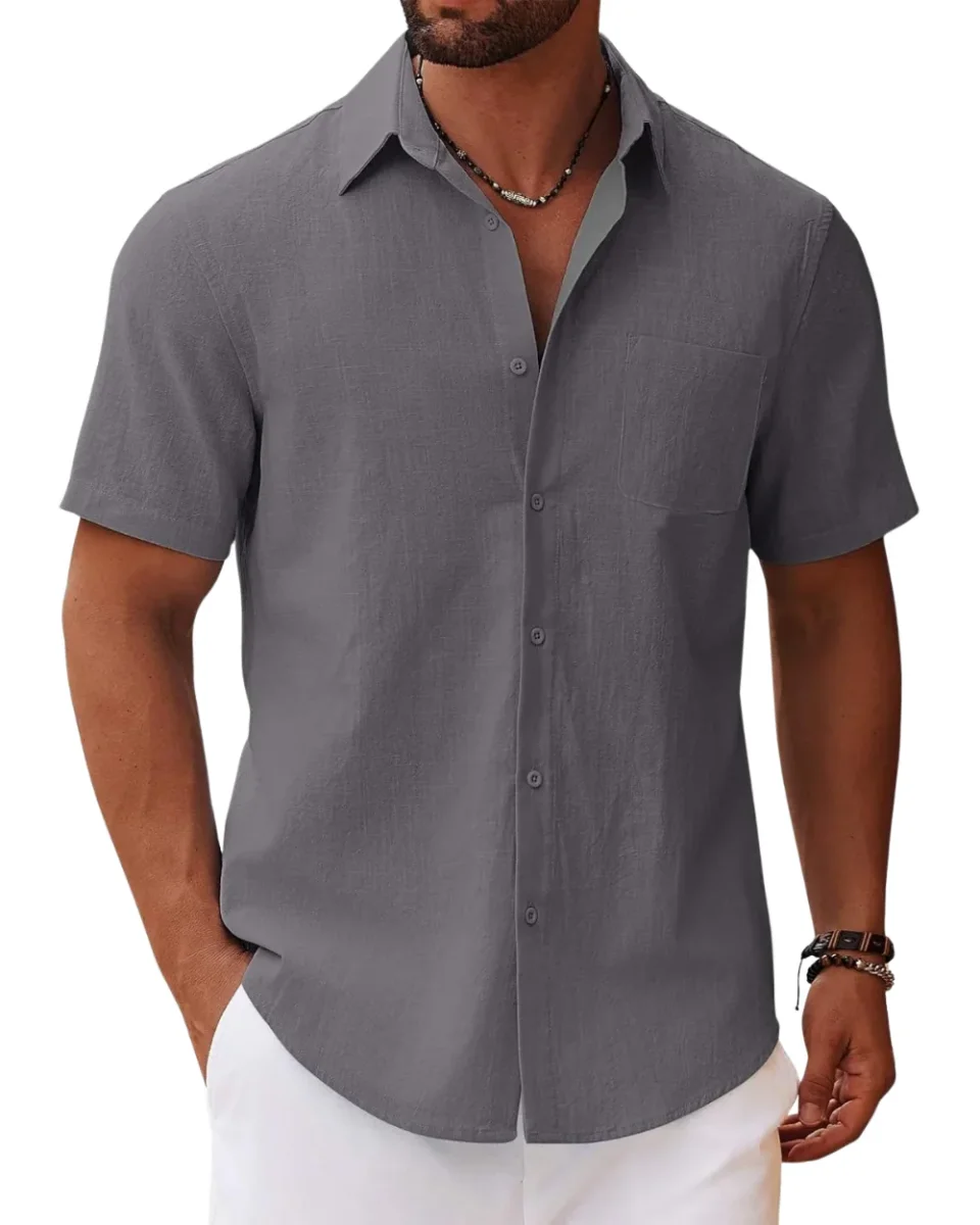Camisa informal de manga corta para hombre - Imagen 2